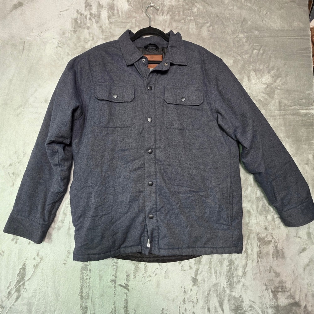 Rugged Elements Mens Large Charcoal Gray Insulated Quilted Shirt Jacket RN 82608